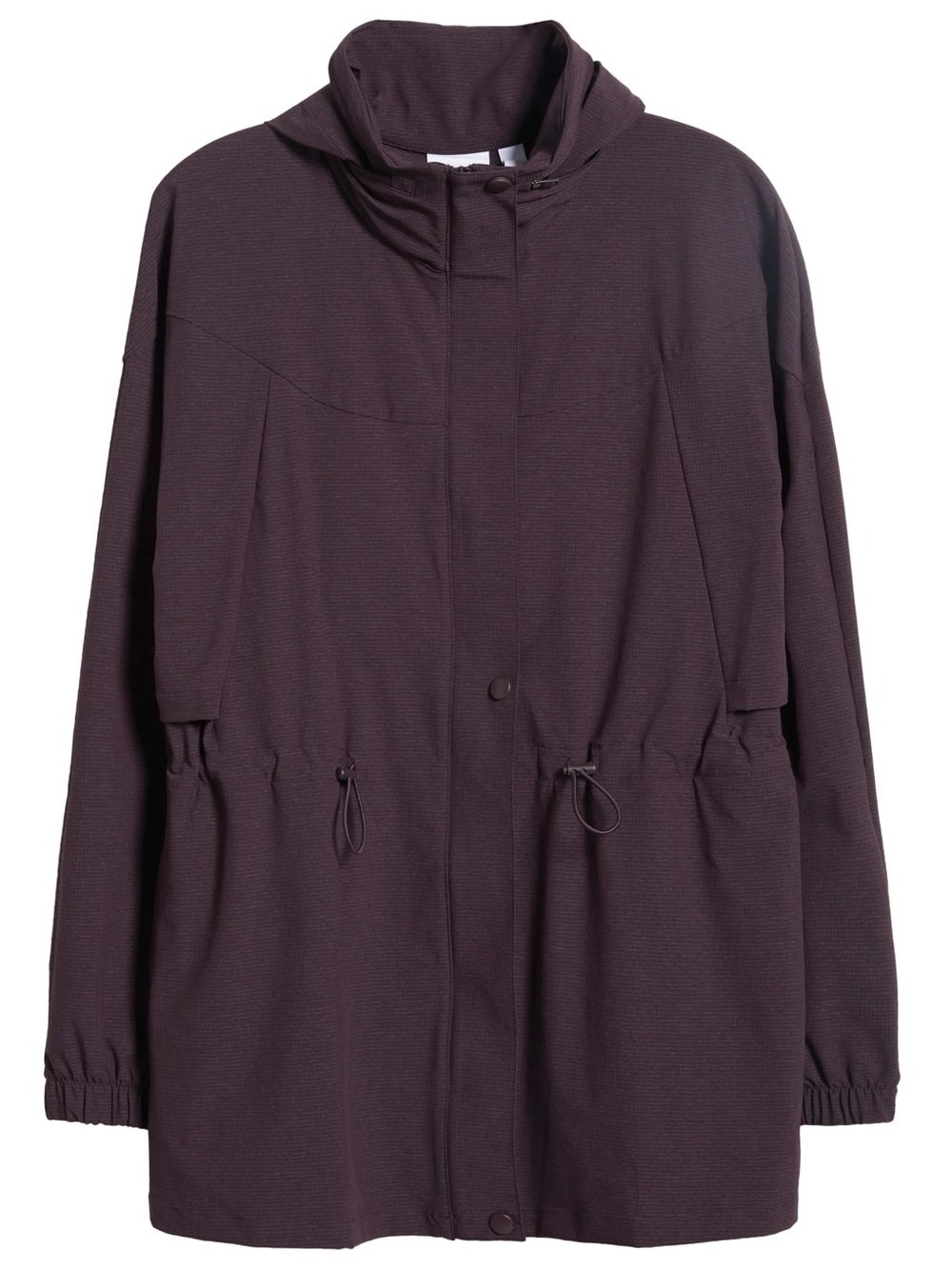 zella Commute Stowaway Hood Rain Travel Jacket in Purple Nebula Womens Size S